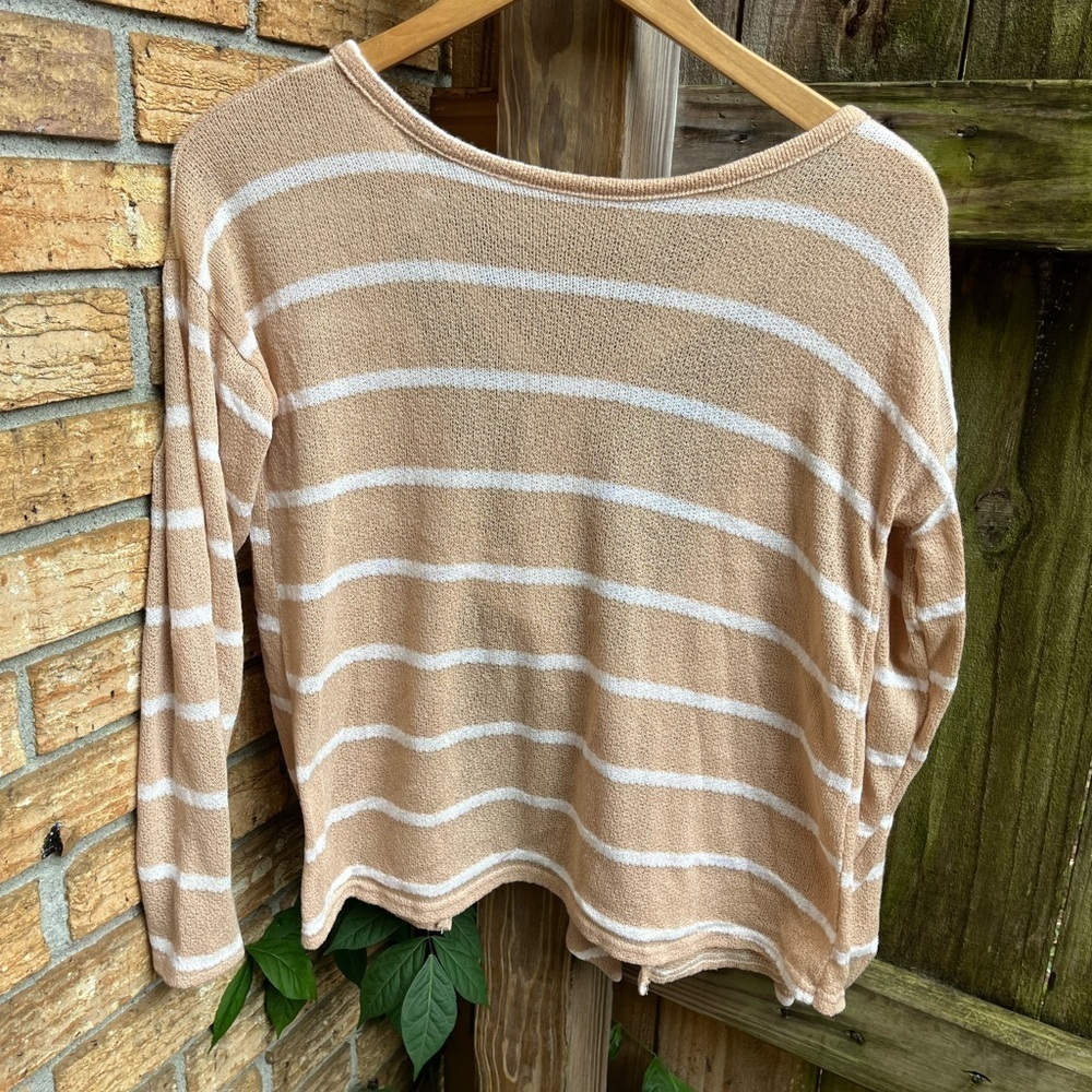 PrettyLittleThing Beige and Cream Knit Top with Tie Back